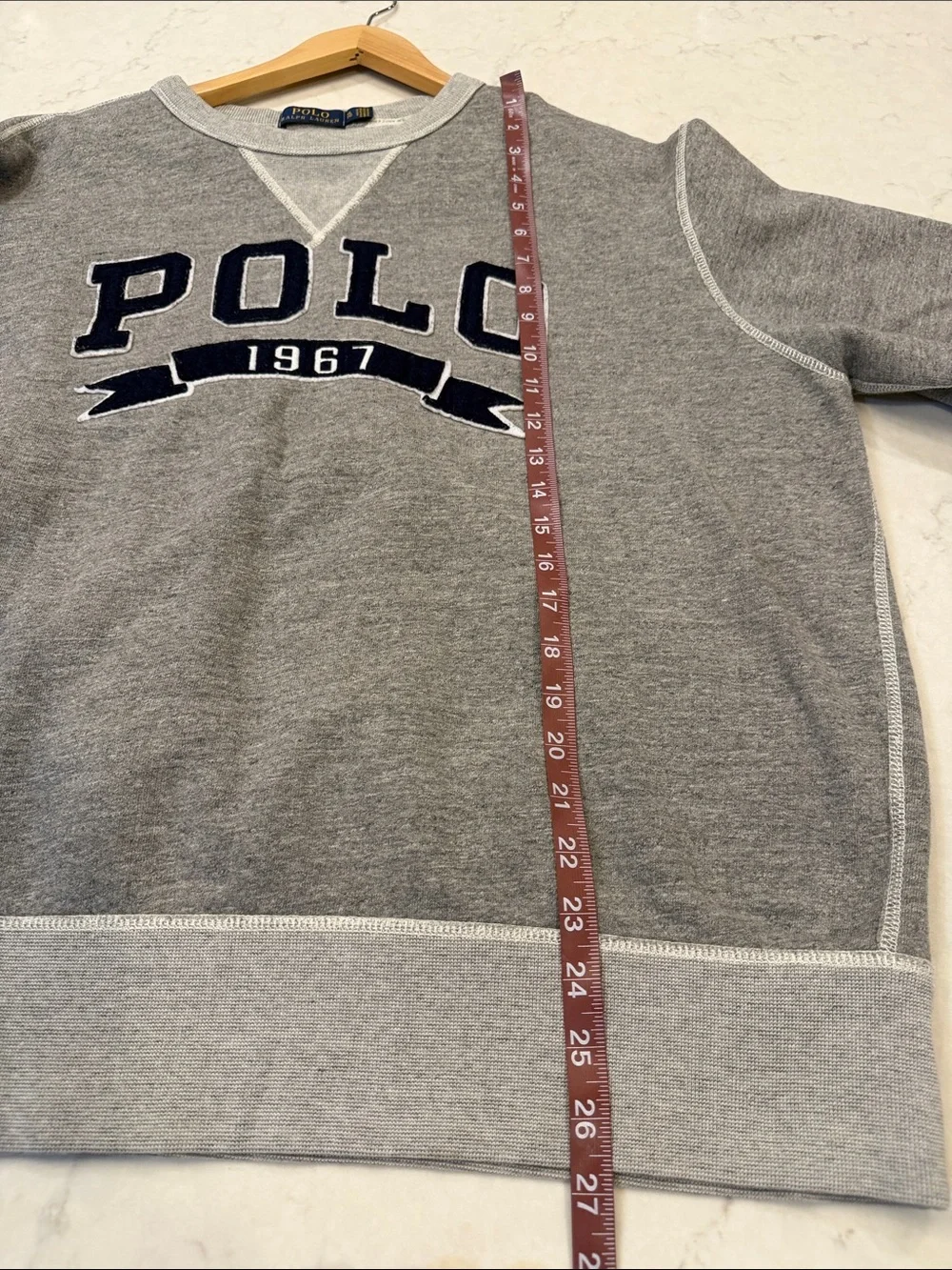 Polo by Ralph Lauren Heather Gray 'POLO 1967' Crewneck Sweatshirt
